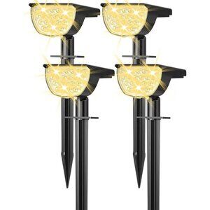 Solar Lights Outdoor Waterproof IP65, 76 LED 3 Lighting Modes Solar Spot Lights